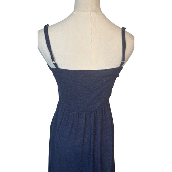 Chasor XS Navy Blue Sleeveless Midi Dress Adjustable Spaghetti Straps - Picture 9 of 16
